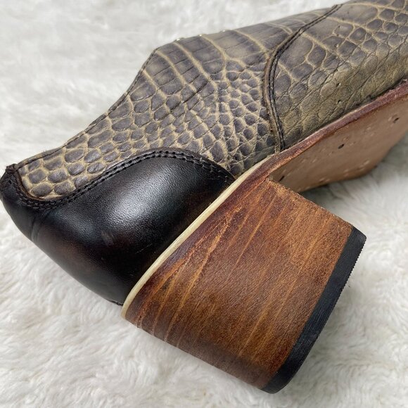 Freebird by Steven Sadie Women's Grey Reptile Print Heeled Boots Shoes Size 10 - Picture 7 of 9